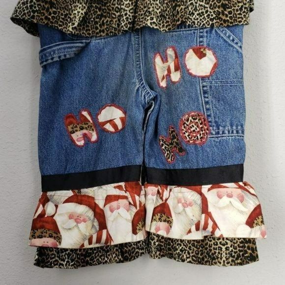 Baby Gap Santa Design Girls 12-18 Months‎ Denim Overalls - Picture 10 of 13